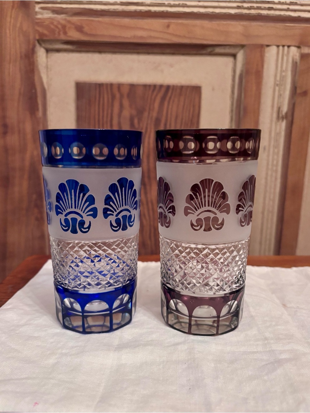 Godinger Shannon Crystal Clam Shell Highball Glasses-Set of 2